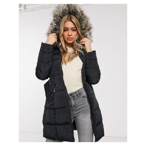 belted fur hood coat